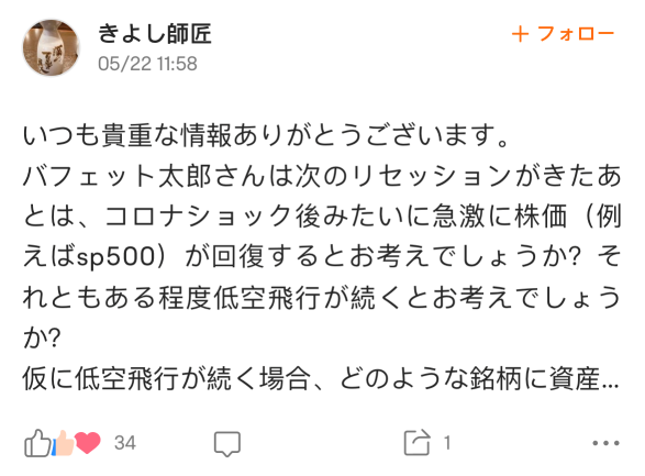 《問答徵集期已結束！》關於美股，向巴菲特太郎提問！「Q&A企劃」